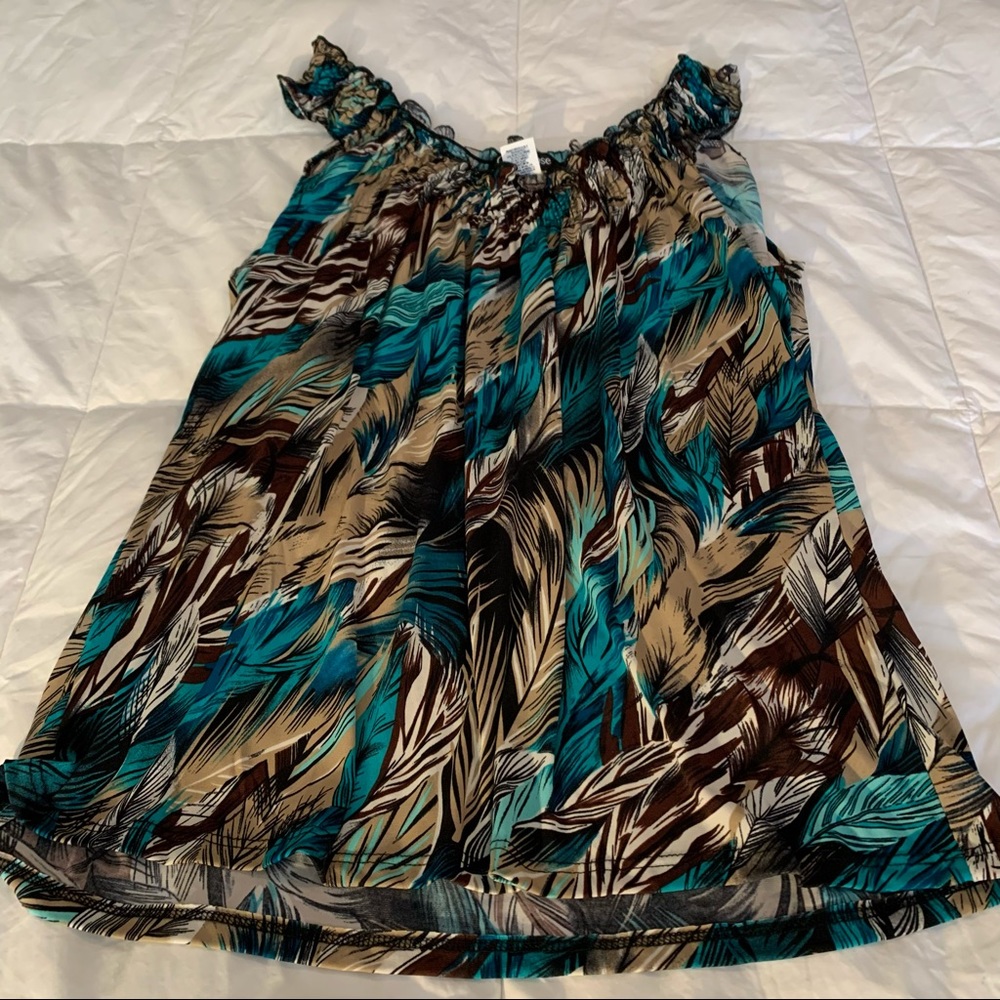 Carol Rose Ladies Feather Tank Blouse XL